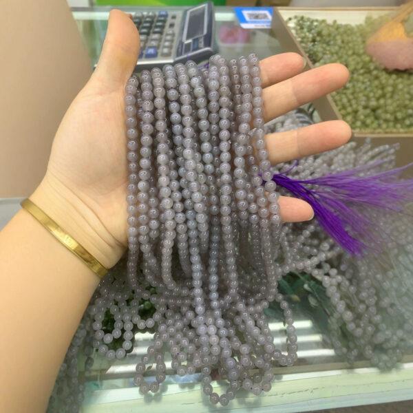 nephrite bead, round bead, whole strand bead, purple gray bead, jade bead, high quality bead, genuine bead, natural bead - Image 3