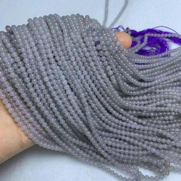 nephrite bead, round bead, whole strand bead, purple gray bead, jade bead, high quality bead, genuine bead, natural bead - Image 3