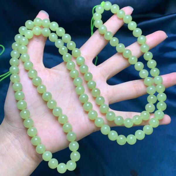 nephrite bead, round bead, whole strand bead, green bead, jade bead, high quality bead, genuine bead, natural bead - Image 3