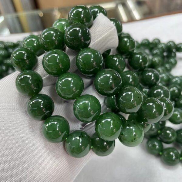 round beaded bracelet, nephrite bracelet, jade bracelet, green bracelet, genuine natural bracelet - Image 3