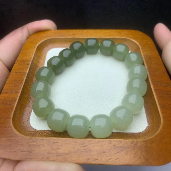 drum beaded bracelet, nephrite bracelet, jade bracelet, gradient green bracelet, genuine natural bracelet - Image 3