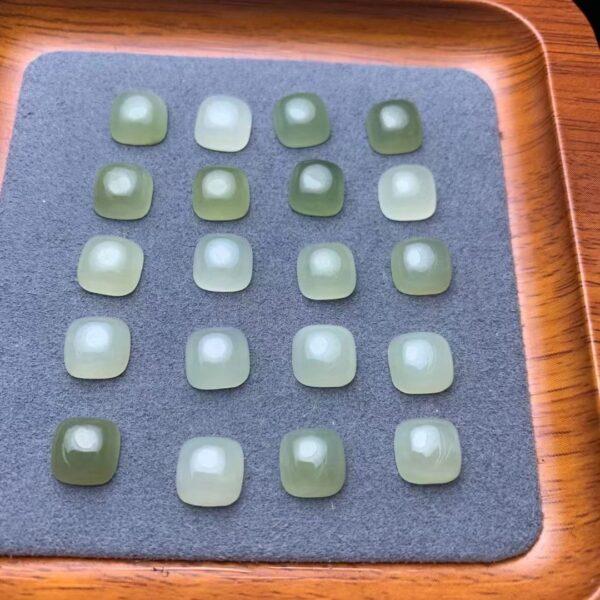 nephrite bead, square bead, inlaid bead, setting gemstone, jade bead, green bead, high quality bead, genuine bead, natural bead - Image 3
