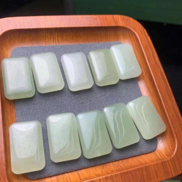 nephrite charm, rectangle charm, simple charm, jade charm, green charm, high quality bead, genuine bead, natural bead - Image 3
