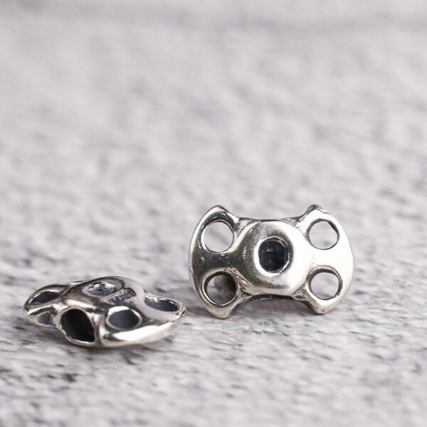 bow bead, butterfly bead, hollow bead, spacer bead, s925 sterling silver, silver bead, oxidized silver bead - Image 3