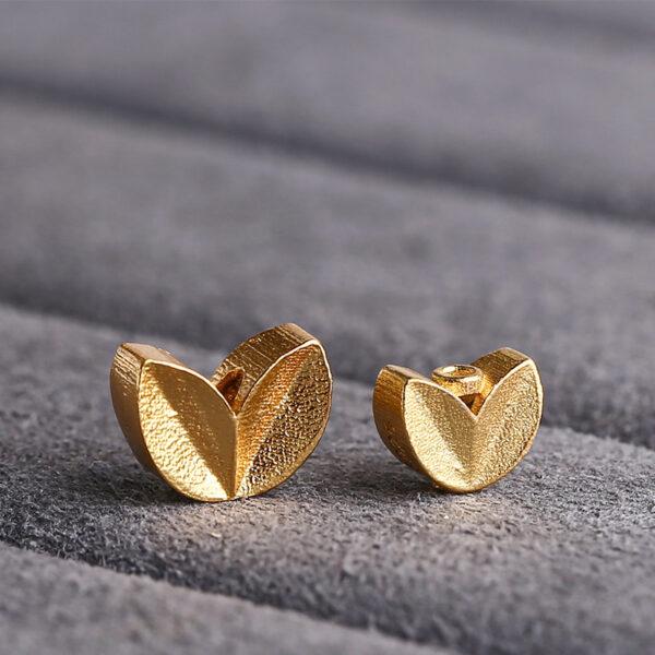 wheat ears bead, spacer bead, s925 sterling silver, silver bead, golden bead, gild bead - Image 3