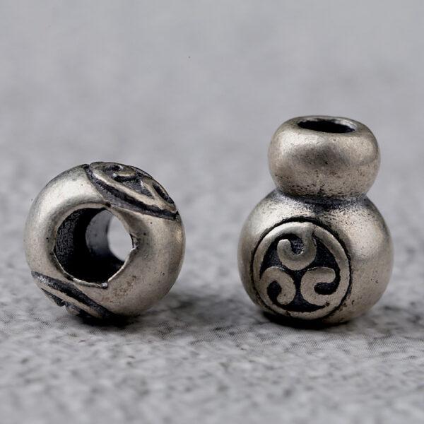 gourd bead, spacer bead, s925 sterling silver, silver bead, oxidized silver bead - Image 3