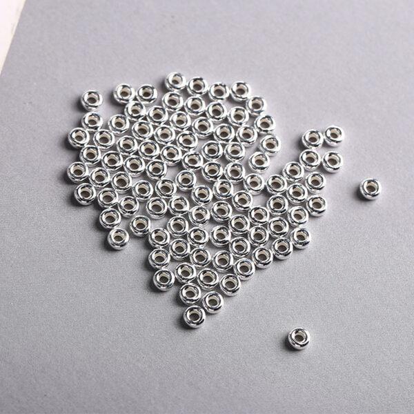 ring bead, donut bead, simple bead, spacer bead, s925 sterling silver, silver bead, bright silver bead - Image 3