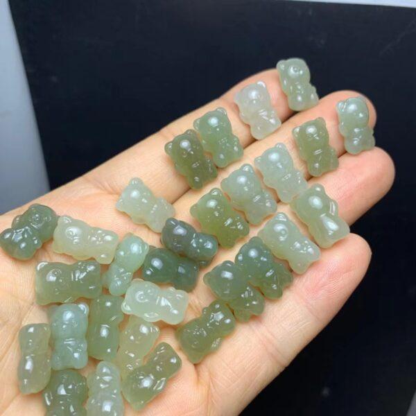 nephrite bead, bear bead, jade bead, green bead, high quality bead, genuine bead, natural bead - Image 3