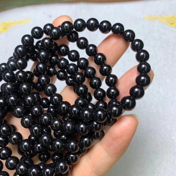 round beaded bracelet, nephrite bracelet, jade bracelet, black bracelet, genuine natural bracelet - Image 3