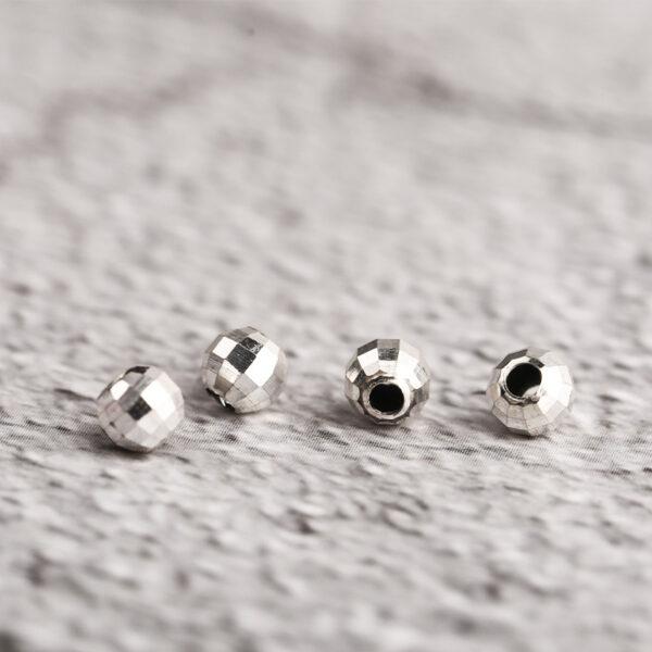 laser bead, simple bead, spacer bead, s925 sterling silver, silver bead, bright silver bead - Image 3