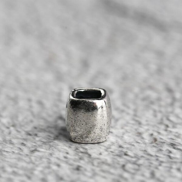 cuboid bead, spacer bead, s925 sterling silver, silver bead, oxidized silver bead - Image 3