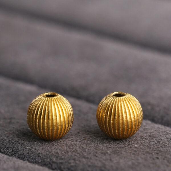 round bead, lantern bead, spacer bead, s925 sterling silver, silver bead, golden bead, gild bead - Image 3