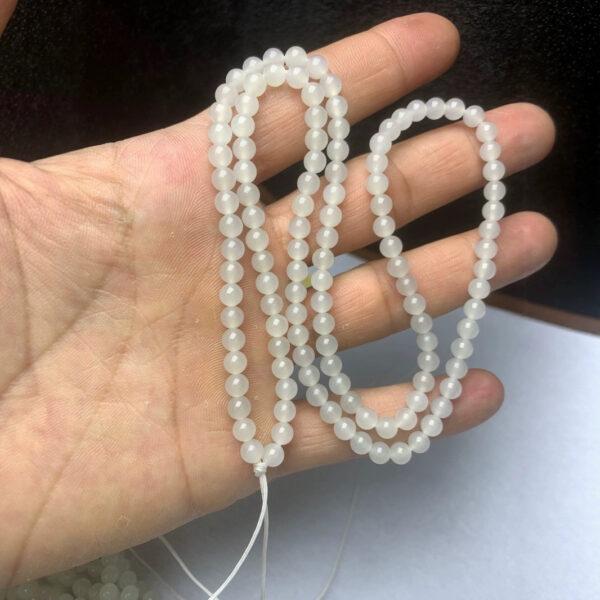 nephrite bead, round bead, whole strand bead, white bead, jade bead, high quality bead, genuine bead, natural bead - Image 3