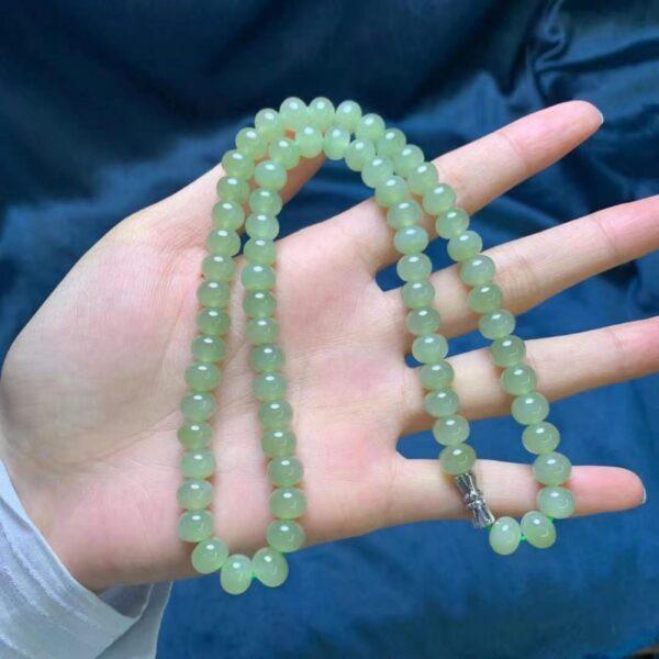 nephrite bead, oval bead, whole strand bead, green bead, jade bead, high quality bead, genuine bead, natural bead - Image 3