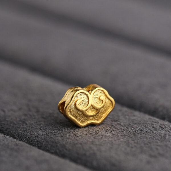 cloud bead, flower bead, spacer bead, s925 sterling silver, sterling silver bead, golden bead, gild bead - Image 3