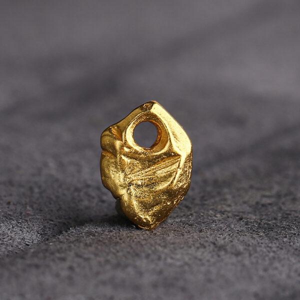 Irregular shape bead, small charm, spacer bead, s925 sterling silver, sterling silver bead, golden bead, gild bead - Image 3