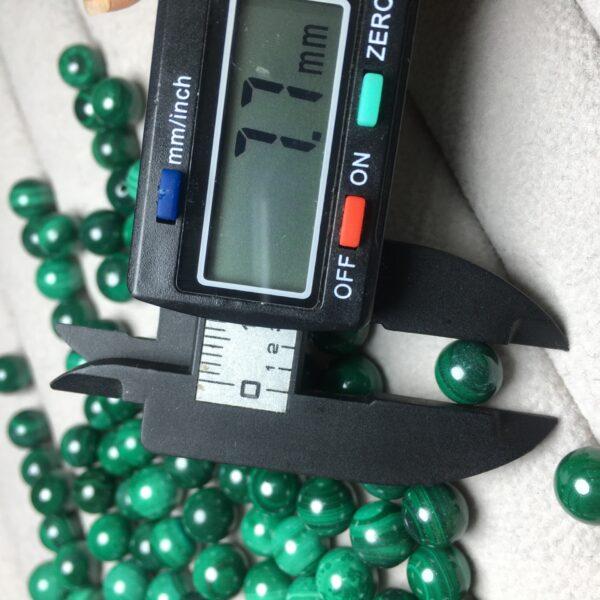 round bead, undrilled bead, malachite bead, green bead - Image 3