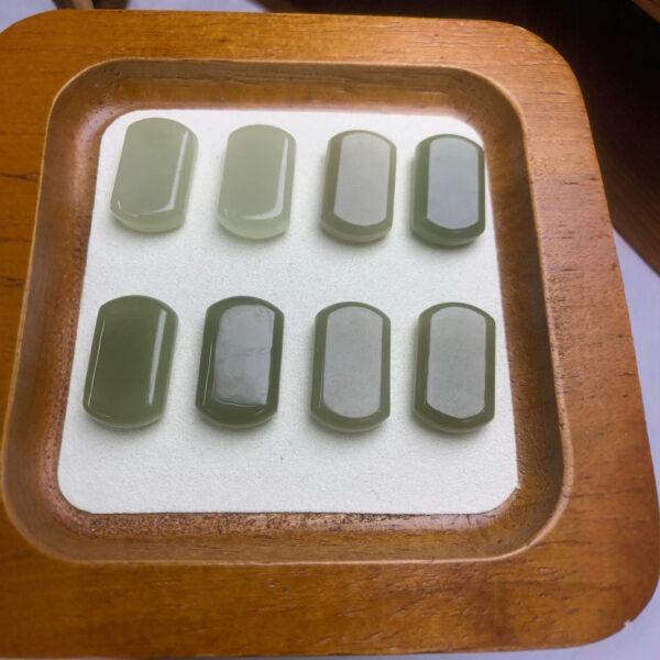 nephrite charm, simple rectangle charm, jade charm, green bead, high quality bead, genuine bead, natural bead - Image 4
