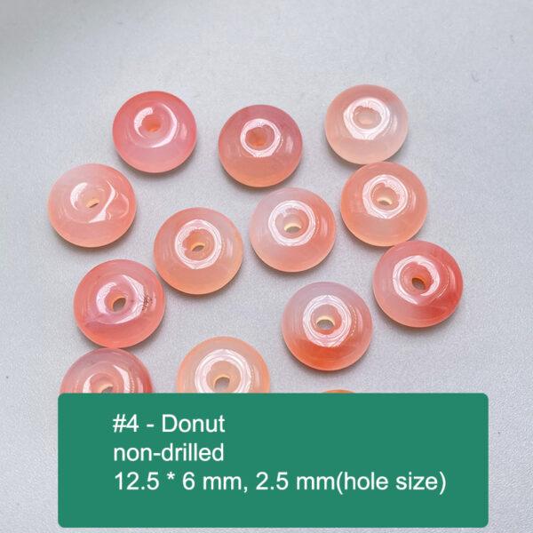 multi shapes bead, agate bead, agate charm, pink bead, orange bead, red bead - Image 5