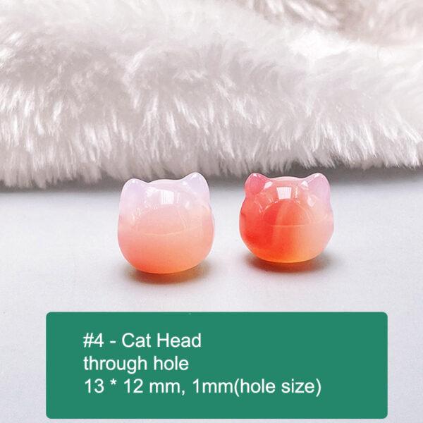 multi shapes bead, agate bead, agate charm, pink bead, orange bead, red bead - Image 5