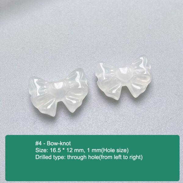 multi shapes bead, agate bead, agate charm, hazy white bead, hazy bead - Image 5