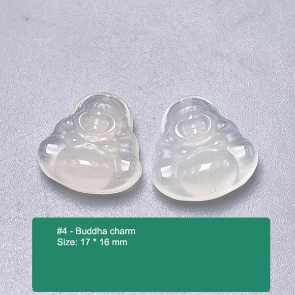 multi shapes bead, agate bead, agate charm, hazy white bead, hazy bead - Image 5