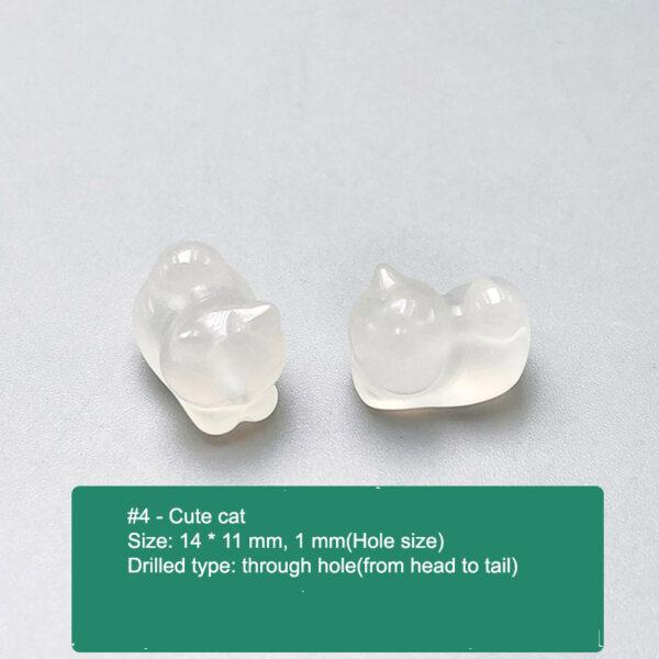 multi shapes bead, agate bead, agate charm, hazy white bead, hazy bead - Image 5