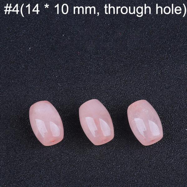 multi shapes bead, rose quartz bead, quartz charm, pink bead - Image 5