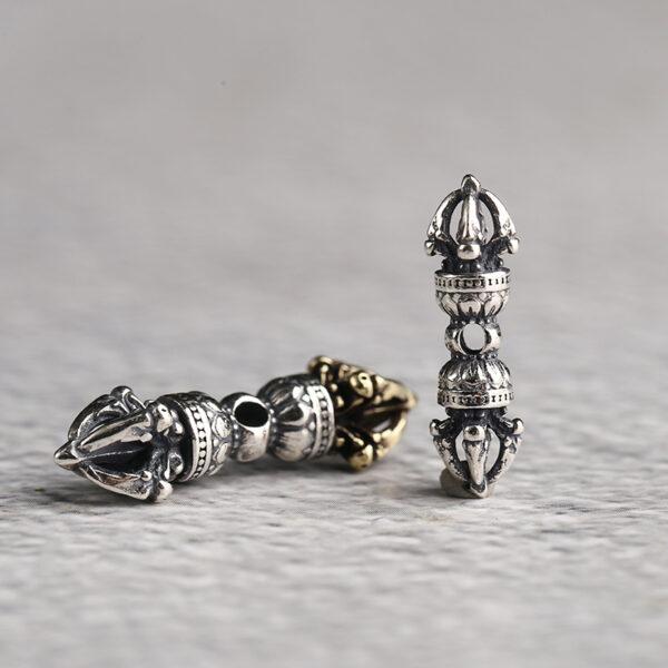 Vajra charm, hollow charm, retro charm, s925 sterling silver, silver charm, oxidized silver charm - Image 4
