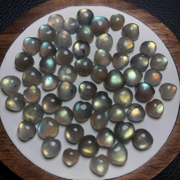 Labradorite bead, heart bead, gray bead, colorful bead, ring gemstone, pendant gemstone - Image 4