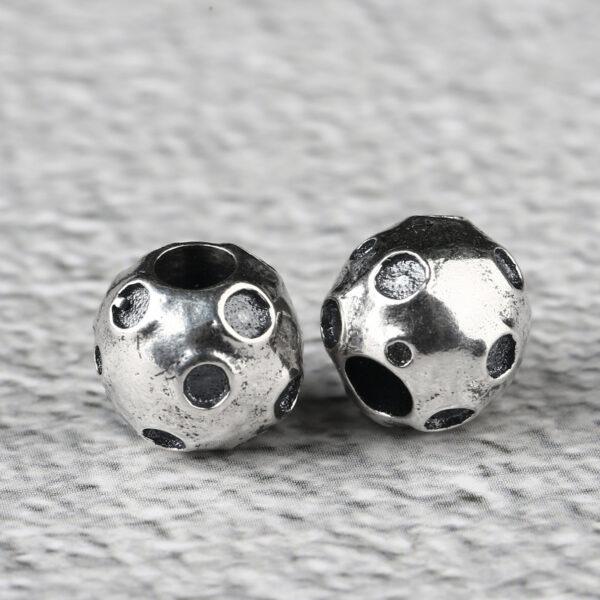 Planet bead, ball bead, spacer bead, s925 sterling silver, silver bead, oxidized silver bead - Image 4