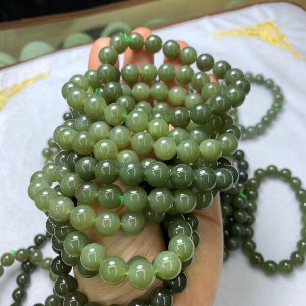 round beaded bracelet, nephrite bracelet, jade bracelet, green bracelet, genuine natural bracelet - Image 4