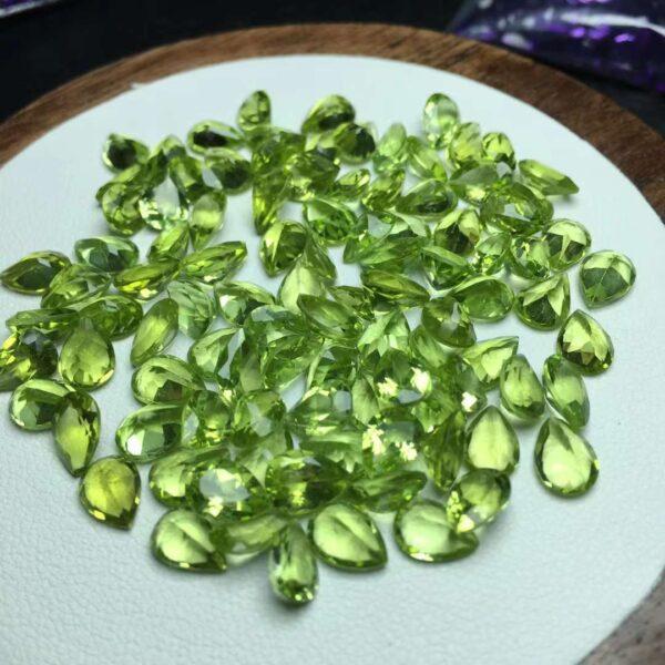 peridot bead, facet bead, droplet bead, teardrop bead, green bead, clear bead, ring gemstone, pendant gemstone - Image 4