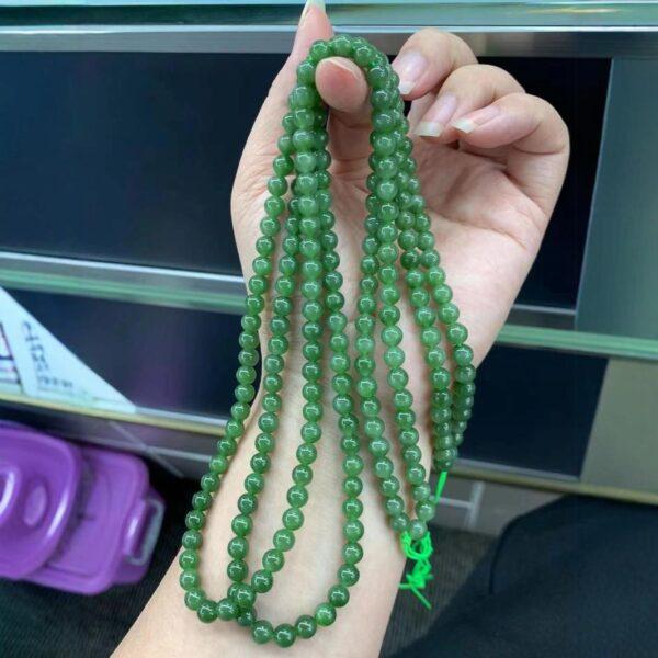nephrite bead, round bead, whole strand bead, green bead, jade bead, high quality bead, genuine bead, natural bead - Image 4