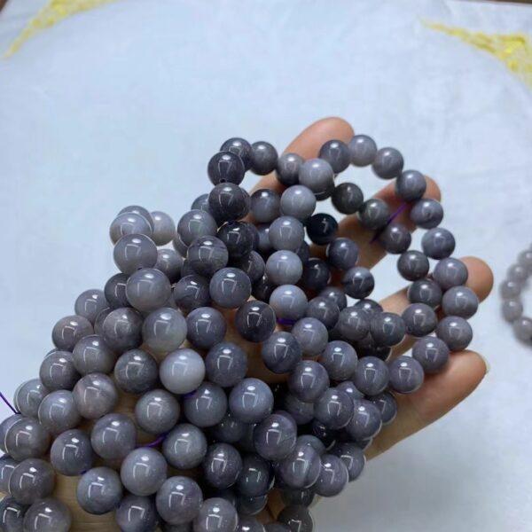 round beaded bracelet, nephrite bracelet, jade bracelet, gray purple bracelet, genuine natural bracelet - Image 4
