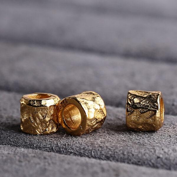 trunk bead, spacer bead, s925 sterling silver, silver bead, golden bead, gild bead - Image 4