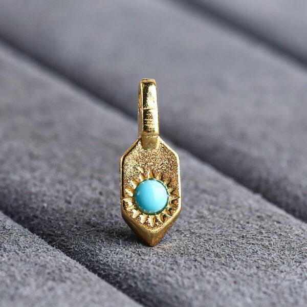 sun pattern charm, spacer bead, s925 sterling silver, silver bead, golden bead, gild bead - Image 4