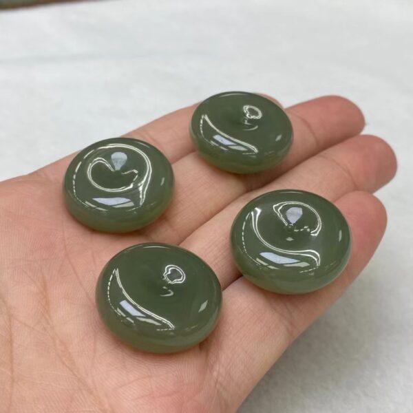 nephrite bead, rondelle bead, donut bead, jade bead, green bead, high quality bead, genuine bead, natural bead - Image 4