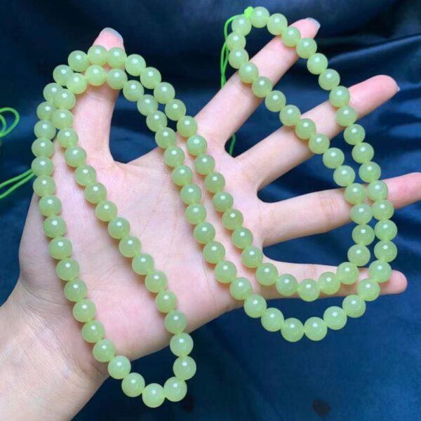 nephrite bead, round bead, whole strand bead, green bead, jade bead, high quality bead, genuine bead, natural bead - Image 4