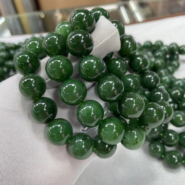 round beaded bracelet, nephrite bracelet, jade bracelet, green bracelet, genuine natural bracelet - Image 4