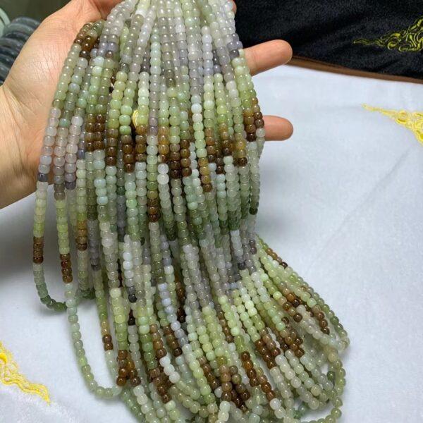 nephrite bead, drum bead, whole strand bead, multi colors bead, jade bead, high quality bead, genuine bead, natural bead - Image 4