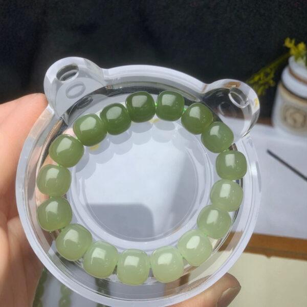 drum beaded bracelet, nephrite bracelet, jade bracelet, gradient green bracelet, genuine natural bracelet - Image 4