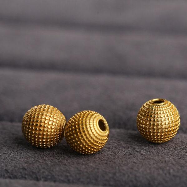 round bead, spots bead, spacer bead, s925 sterling silver, silver bead, golden bead, gild bead - Image 4