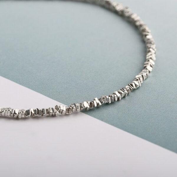 triangle bead, simple bead, spacer bead, s925 sterling silver, silver bead, oxidized silver bead - Image 4