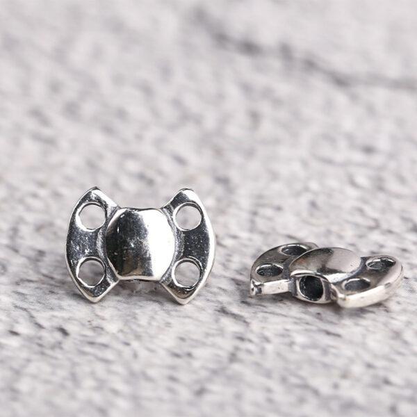 bow bead, butterfly bead, hollow bead, spacer bead, s925 sterling silver, silver bead, oxidized silver bead - Image 4