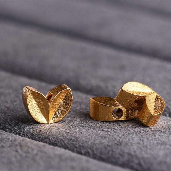 wheat ears bead, spacer bead, s925 sterling silver, silver bead, golden bead, gild bead - Image 4