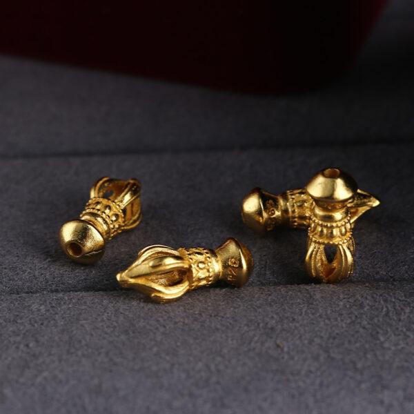 flower bead, hollow bead, vajra bead, buckle bead, spacer bead, s925 sterling silver, silver bead, golden bead, gild bead - Image 4
