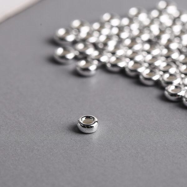 ring bead, donut bead, simple bead, spacer bead, s925 sterling silver, silver bead, bright silver bead - Image 4