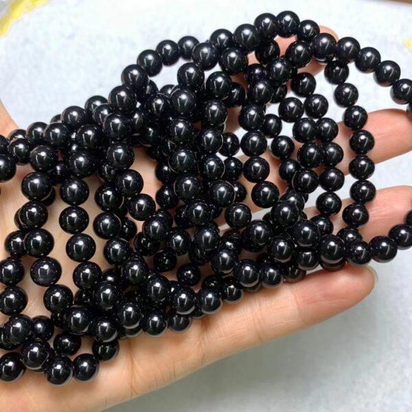 round beaded bracelet, nephrite bracelet, jade bracelet, black bracelet, genuine natural bracelet - Image 4