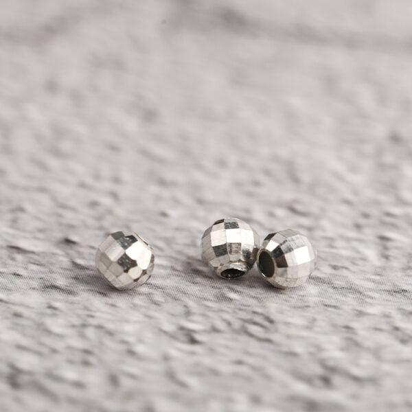 laser bead, simple bead, spacer bead, s925 sterling silver, silver bead, bright silver bead - Image 4